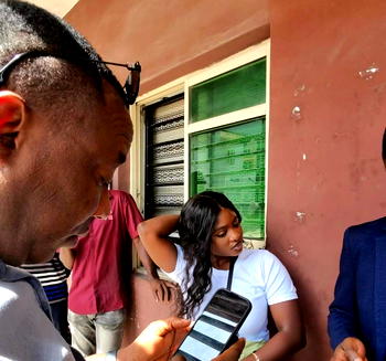 Photos: Sowore accompanies Lagos corps member to NYSC office after viral video