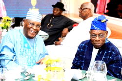 Ex-presidents Jonathan, Sirleaf, Koroma, others storm ‘The Delborough Lagos’ for Obasanjo’s 88th birthday