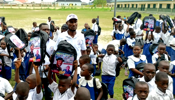 Okerenkoko: Foundation donates learning materials, wrappers to students, women