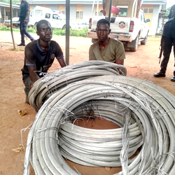 So-Safe arrests two scavengers for stealing aluminium cables in Ogun