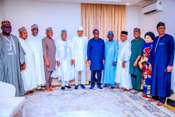 Photos: Ganduje leads APC NWC to Buhari hours after Atiku, El-Rufai’s visit