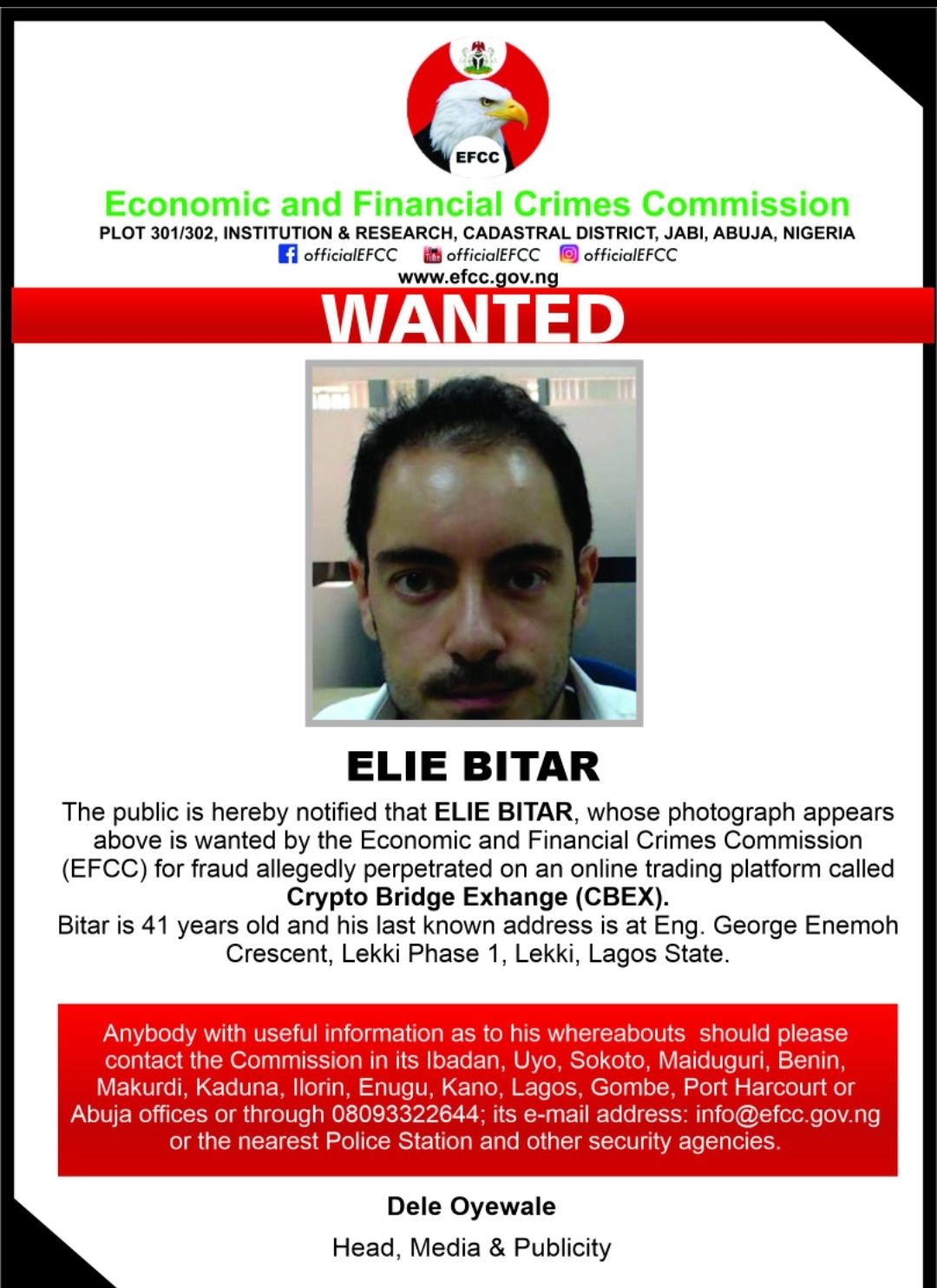Foreigner declared wanted by EFCC
