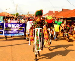 Photos: Masquerades lead Kwara youths’ protest against ‘crazy electricity bills’