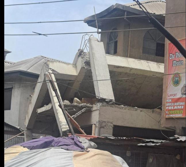 Photos: Building collapses in Lagos; 2 persons rescued  