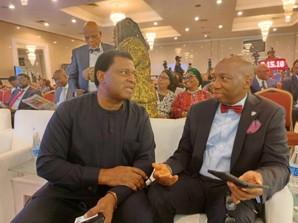 Valentine Izuchukwu, Brands and Trade Consultant (left) and Prof Franklin Ngwu