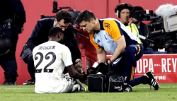 Real Madrid’s Rudiger out until end of season after knee surgery