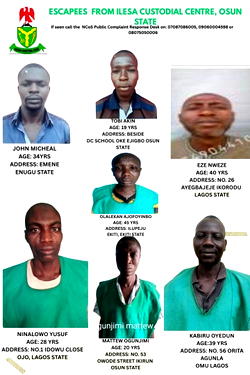NCoS offers N5m reward for information on fleeing inmates in Osun