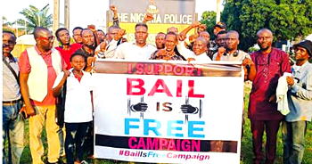 Money for Bail, Illegal Detention: Activists lay siege to Police hqtrs in Delta
