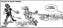 Cartoon: ‘Help countryman differentiate between policeman and bandit’