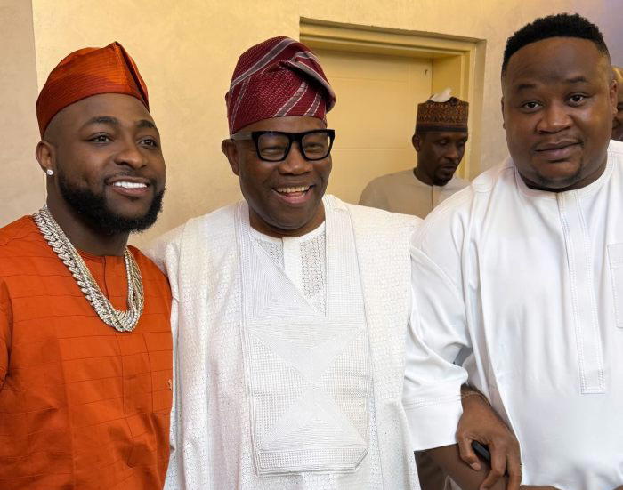 Davido and Cubana Chief Priest with Akpabio