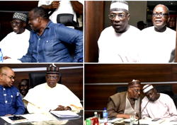 Photos: Wike, Adeleke, Mutfwang, other PDP governors, leaders meet to tackle party crisis, defections