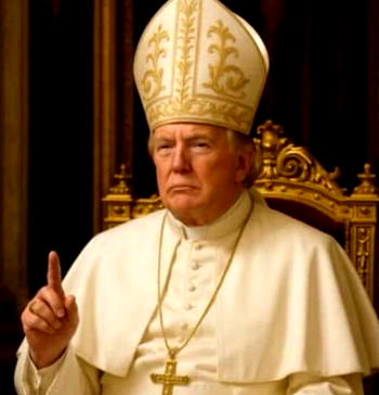 Trump posts spoof picture of self dressed as pope