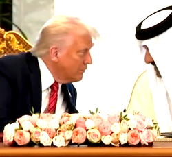 Emir courts peace, Trump celebrates relationship, signs, profits in landmark Gulf visit 