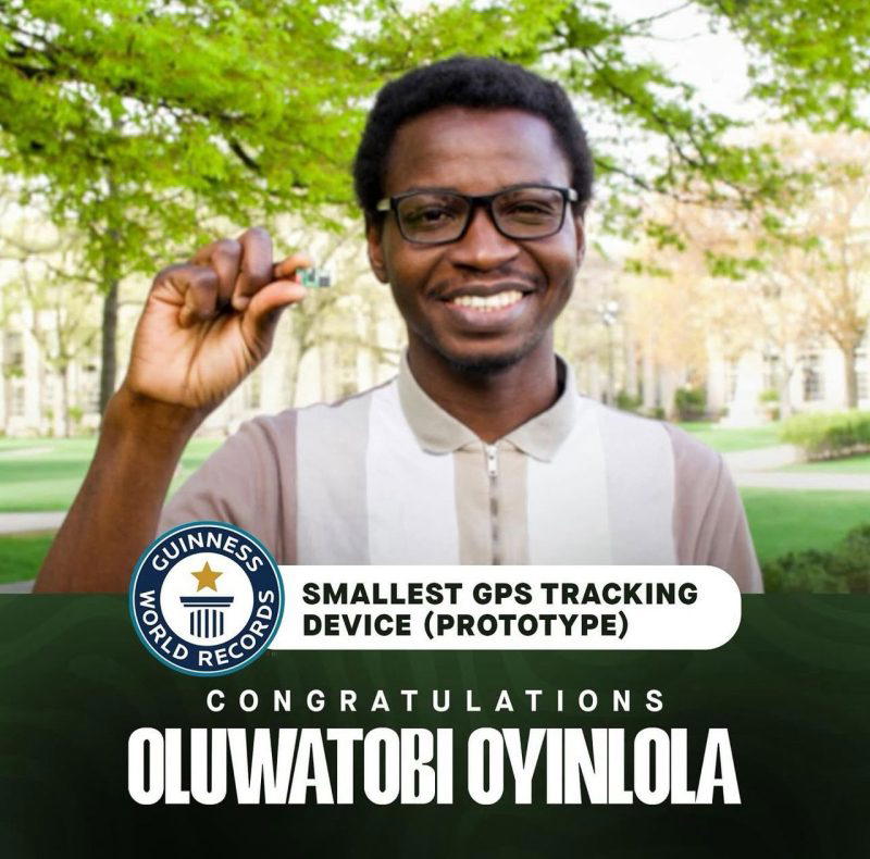 Cyberpedia president congratulates Nigerian innovator Oluwatobi Oyinlola on Guinness World Record – breaking GPS technology