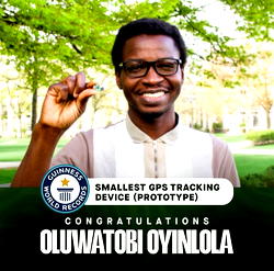 Cyberpedia president congratulates Nigerian innovator Oluwatobi Oyinlola on Guinness World Record – breaking GPS technology