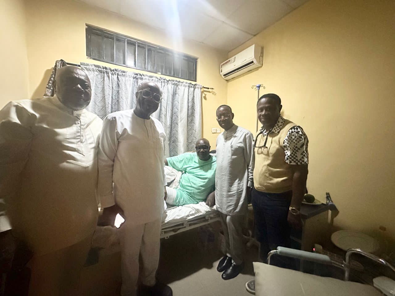 Okowa pays compassionate visit to Chief Peter Idion at Asaba Specialist Hospital