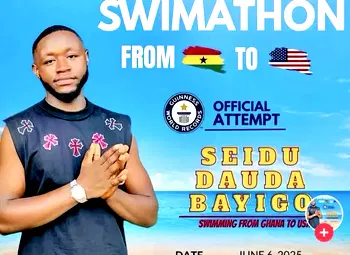 Ghanaian man set to swim from Ghana to US in GWR attempt