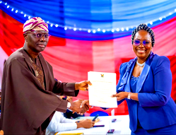 Gov. Sanwo-Olu swears in retired Lagos Perm. Sec. as chairman, Service Commission