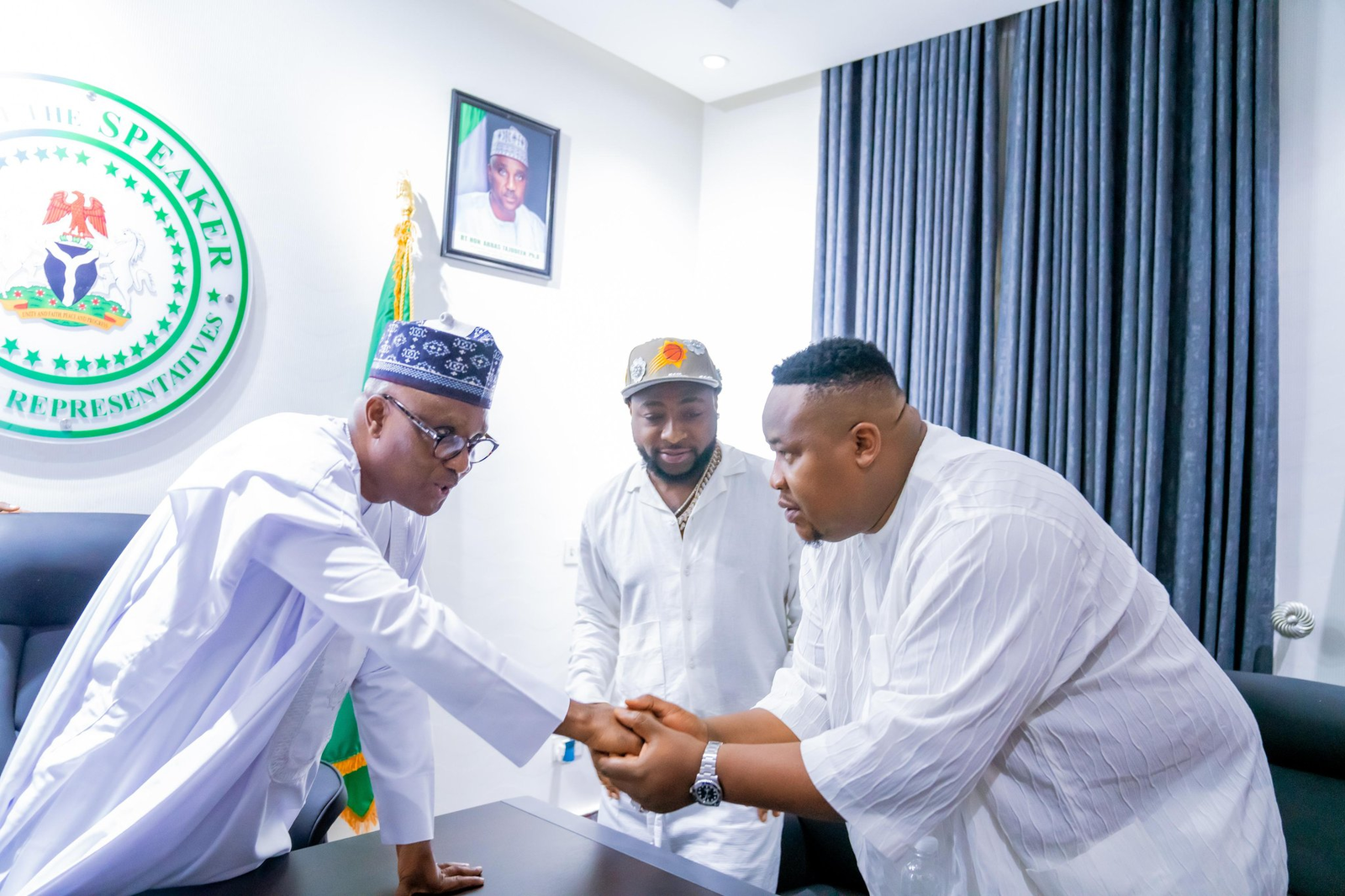 Photos: Davido, Cubana Chief Priest visit Speaker Abbas