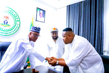 Photos: Davido, Cubana Chief Priest visit Speaker Abbas
