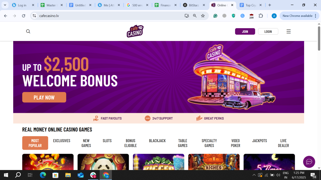Cafe casino bonus