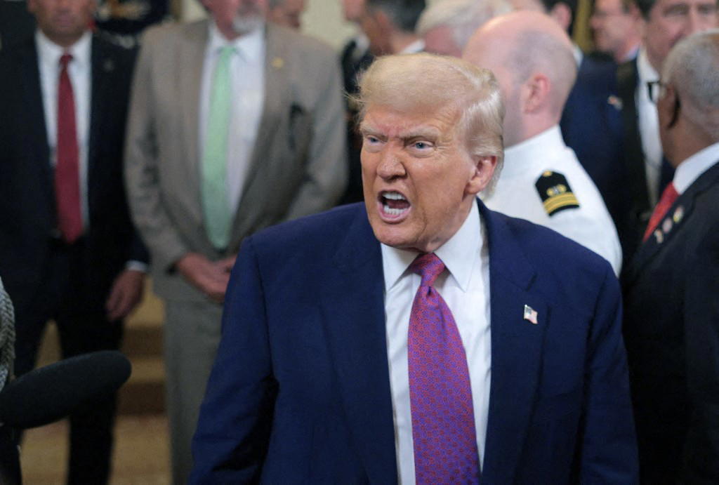US senator forcibly removed from Trump official’s press conference