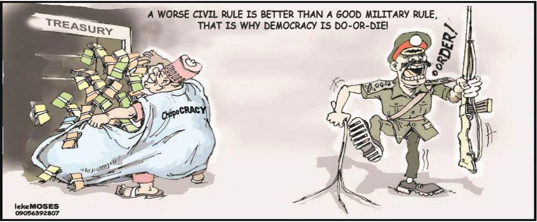 Cartoon: Lootocracy, Demoncracy or Democracy?