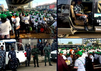 June 12 [Photos]: Protesters gather amid heavy police presence in Lagos