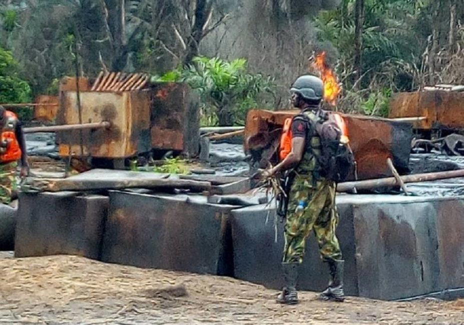 46 oil thieves arrested as troops deactivates 10 illegal refinery sites, 14 storage tanks