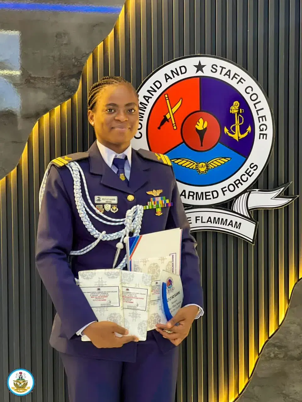 Nigeria’s first female fighter pilot, Kafayat Sanni wins top awards in Ghana