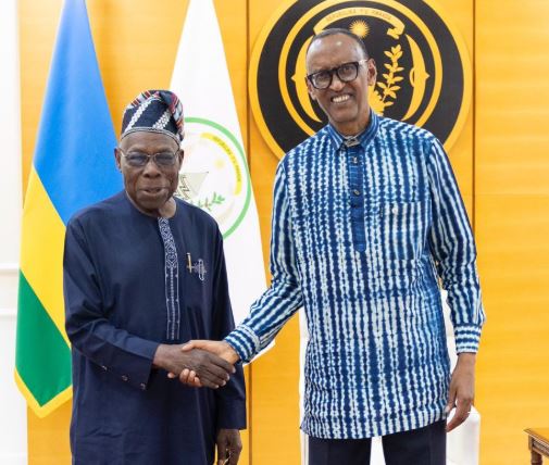Photos: Rwanda's Paul Kagame reappears, meets Obasanjo amid health rumours