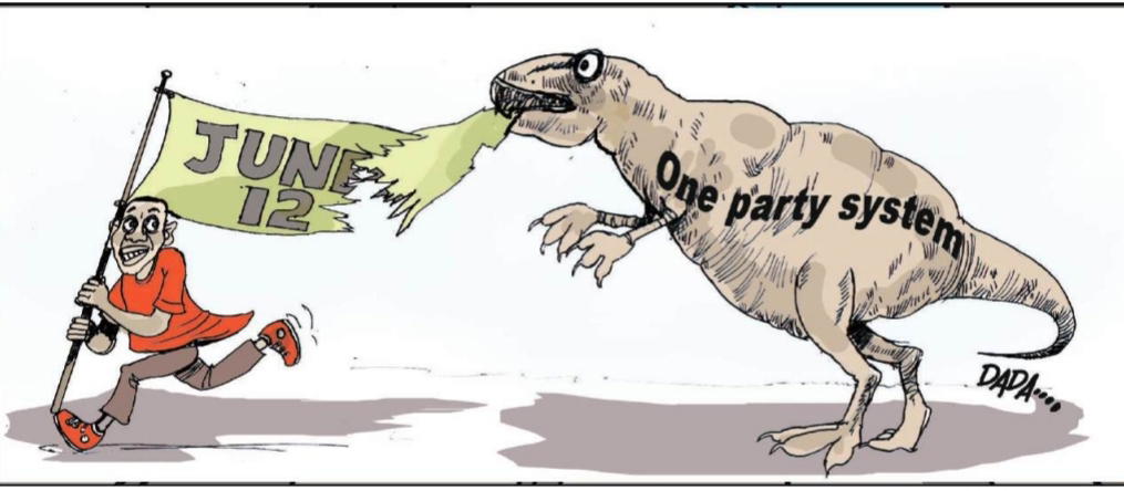 Cartoon: ‘Mr Democracy wait, let me tell you something’