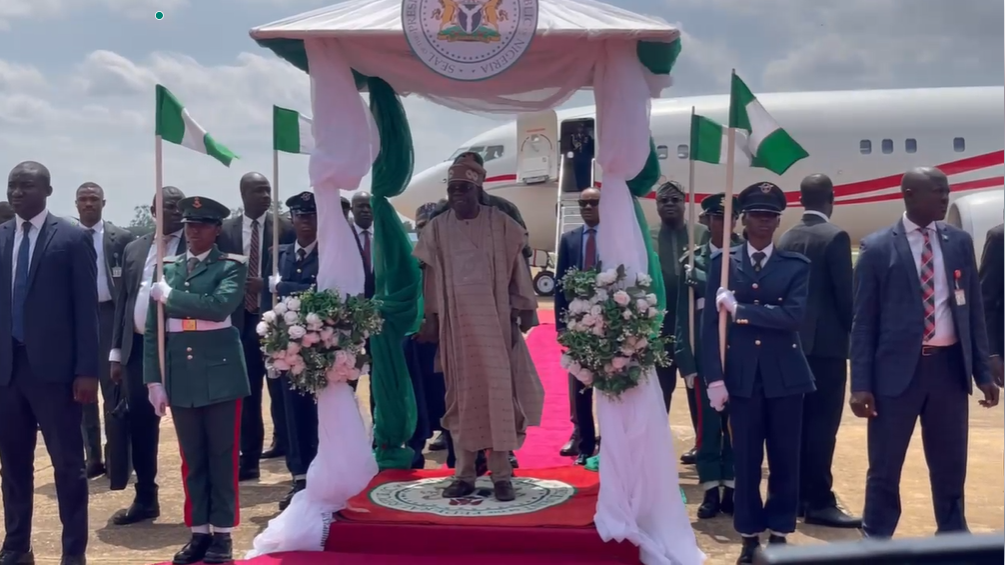 Tinubu arrives Kaduna, heads to Rigachikun to inaugurate projects