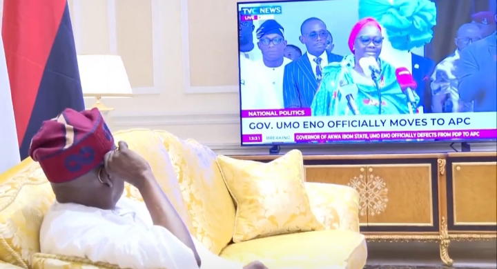 Tinubu observes as Akwa Ibom gov Eno dumps PDP for APC