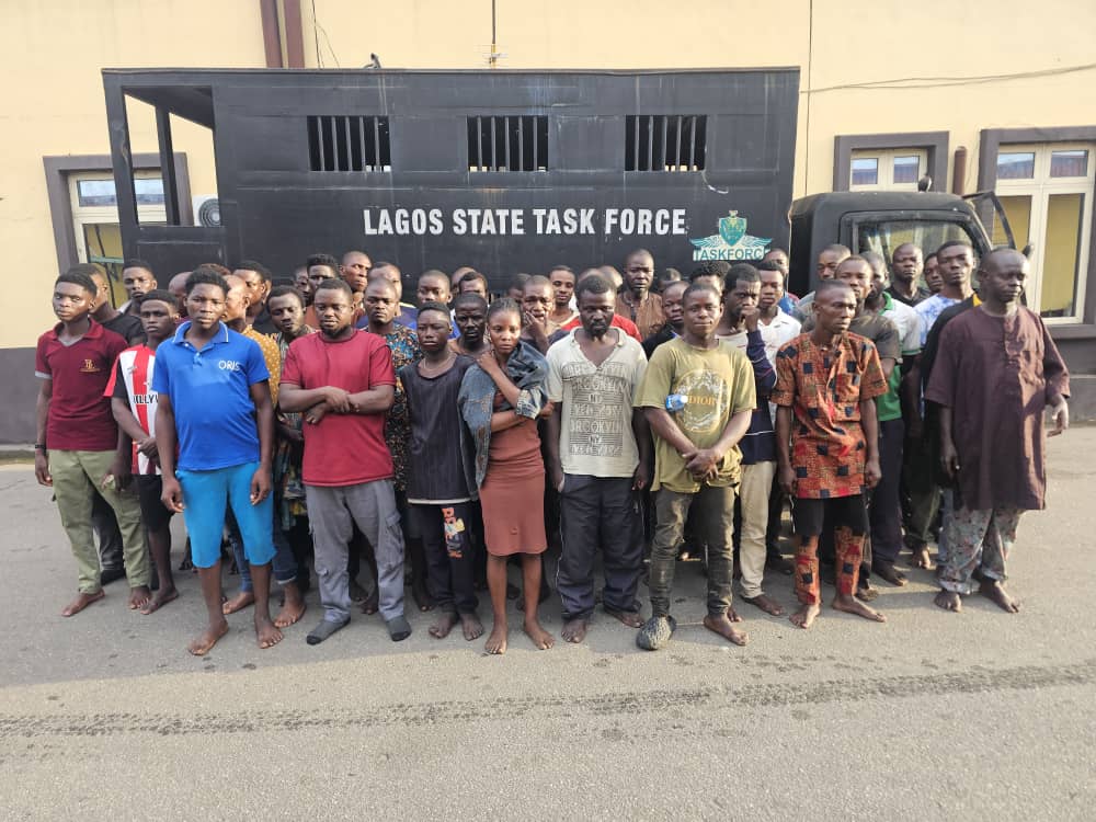 Lagos taskforce busts criminal dens, arrests 49 suspects in Victoria Island