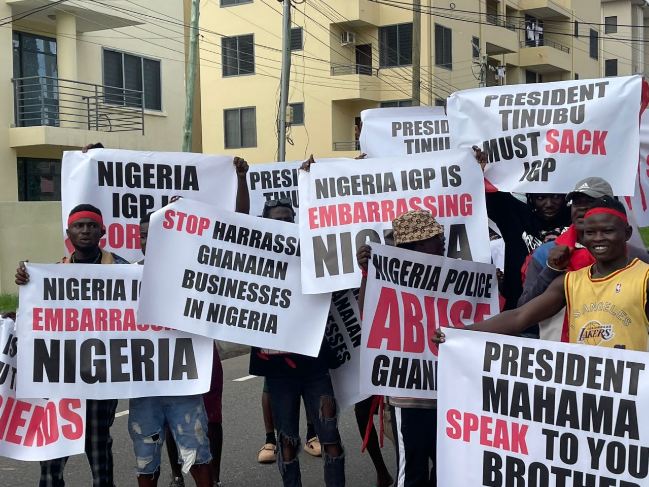 Photos/Video: Ghanaian protest alleged harassment by Police, EFCC