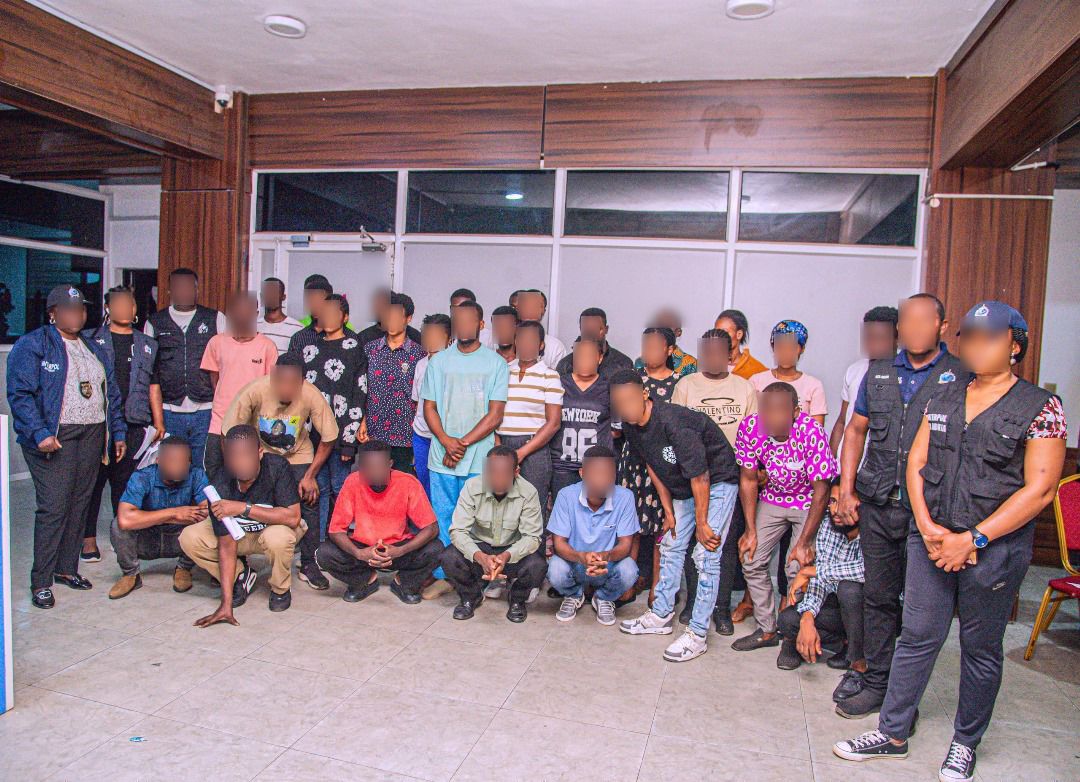 Police rescue 46 trafficked victims from Ghana, arrest 7 suspects for human trafficking, cyber fraud
