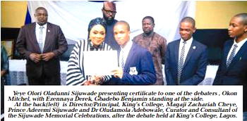 Sijuwade memorial debate finale at King’s College Lagos