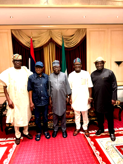 2027: Tinubu, Wike, Fayose, Ikpeazu, Ortom meet in Aso Villa [Photos]
