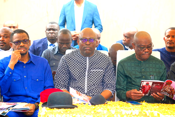Photos: Wike, Fubara, Amaewhule attend burial in Rivers days after reconciliation
