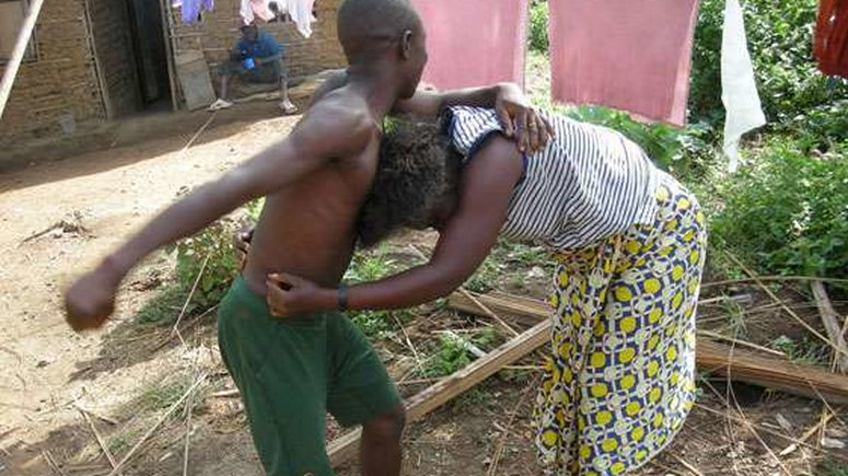 Shameless toyboy who beats up his mistress!
