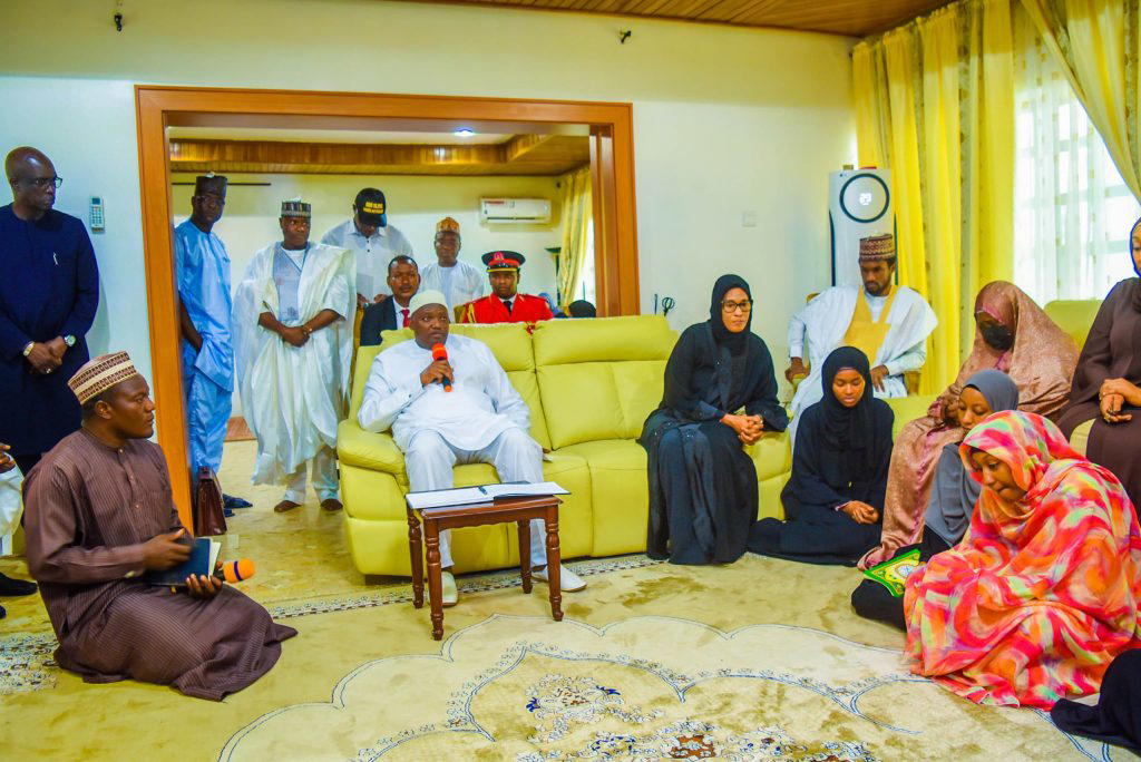 Buhari: Gambian president pays condolence visit, tribute in Daura [Photos]