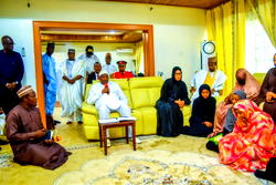 Buhari: Gambian president pays condolence visit, tribute in Daura [Photos]