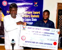 One-day Lagos governor gets N1m award