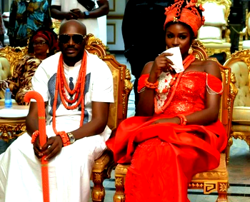 Photos emerge from 2Baba, Natasha Osawaru’s traditional wedding in Abuja