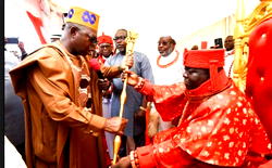 Delta monarch gets staff of office , promises peace