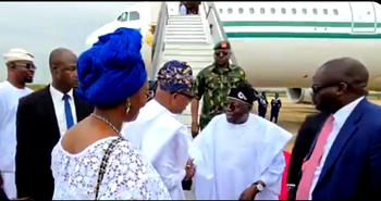 Video: Abiodun, other govs welcome Tinubu to Ogun ahead of Awujale’s eighth-day prayer