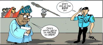 Cartoon: Accurate timekeeper!