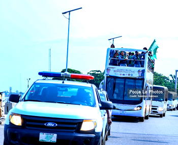 Video: Super Falcons parade Lagos with WAFCON trophy