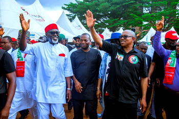 Anambra 2025: Obi presents Moghalu as LP guber candidate